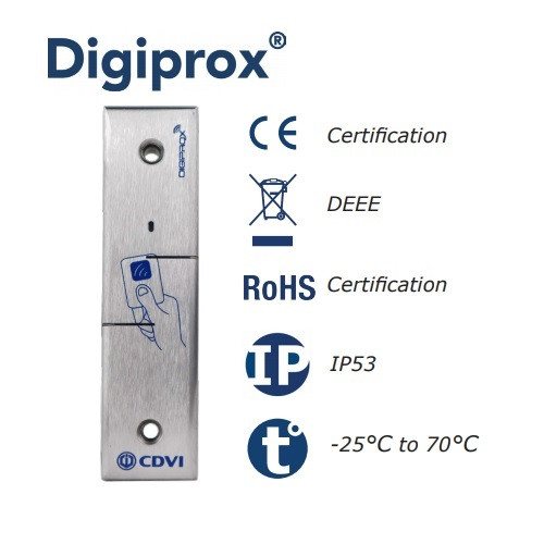 CDVI (DGLI-FWLC) Narrow style proximity reader, stainless