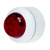 Cranford Controls, CC-512-004, VXB LED Beacon 24Vdc, Deep Base - White Body, Red Lens