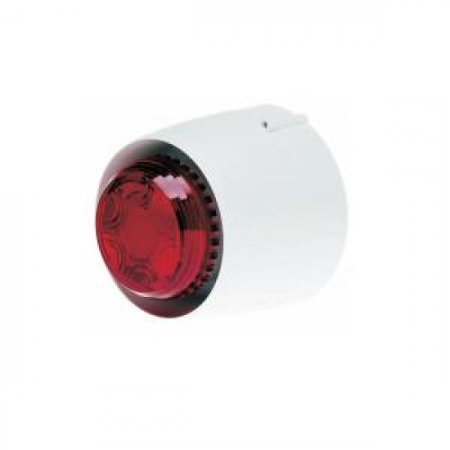 Cranford Controls, CC-511-096L, VTB Sounder/Beacon, Shallow Base - White Body, Red Lens