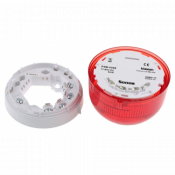 Klaxon, PSB-0048, Sonos LED Beacons Red Lens, White Shallow Base (17-60V)