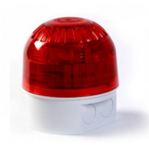 Klaxon, PSB-0116, Sonos High Power Xenon Beacon (5J) Red Lens/White Deep Base (10-60V)