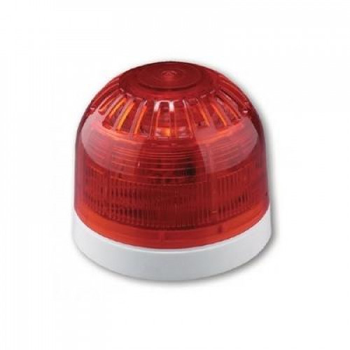 Klaxon, PSC-0035, Sonos Sounder Beacon LED Red Lens, White SB (17-60V)