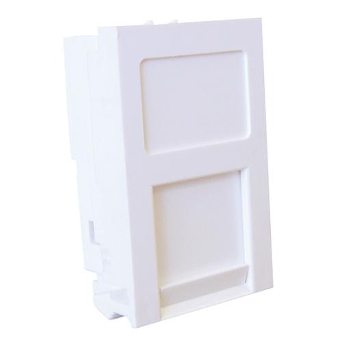 Excel (100-018) 6C Flat Shutter Module for Keystone Jack - White