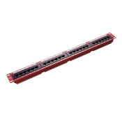 Excel (100-451) Category 5e Unscreened Patch Panel 24 Port 1U - Red