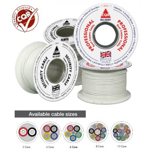 CQR 4 Core White Type 3 TCCA UK Alarm Cable - 100m Reel (CABCCA4/WH/100M)