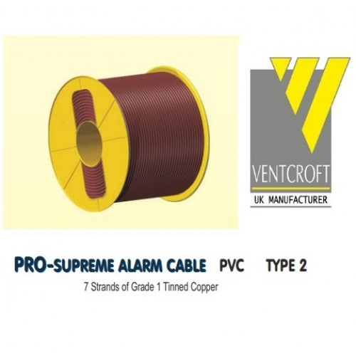 VSC-6BR, PRO-Supreme 6 Core Brown Type 2 PVC Cable - 100m Reel