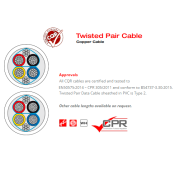 CAB4/WH/300/TP, 24x0.2mm 4C WH Twisted Pairs Copr Pl 300m Reel