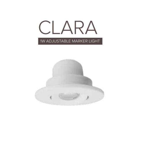 SaveLight (CLARA-4KWHT) 1W Adjustable Marker Light, IP44, AC220-240V, 4000K Warm White, Matt White Finish