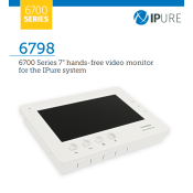 Videx (6798) 7" colour touch screen IP handsfree video monitor with POE or 12Vdc input