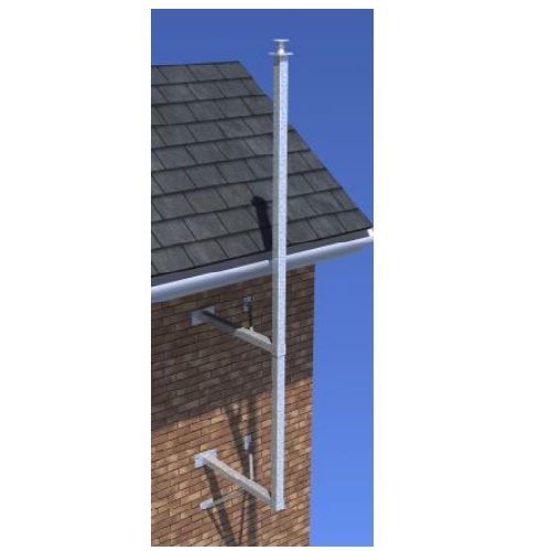 Altron, ACP2/1000/C, 4m Corner Fixed Wall Poles w/ 1m Stand-Off Brackets