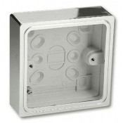 AMS-EBIR-BOX, 28mm Chrome Plated  Plastic Surface Mount Box for AMS-EBIR3-RG