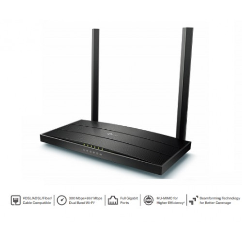 VR400, AC1200 Dual Band Wireless Gigabit VDSL/ADSL Modem Router