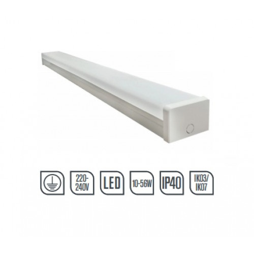 BF210W-1, Batten LED Single 10W 632mm 4100K Smooth Opal Diffuser