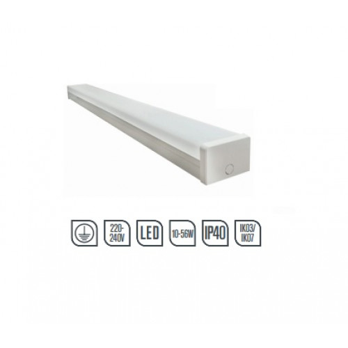 BF420W-1, Batten LED Single 19W 1232mm 4100K Smooth Opal Diffuser