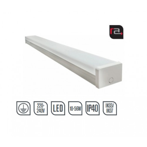 BF530W-1, Batten LED Single 24W 1532mm 4100K Smooth Opal Diffuser