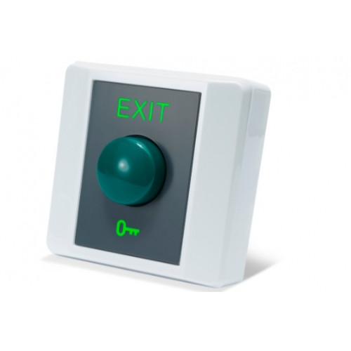 BGDS-I, Plastic Green Dome button - PRESS TO EXIT illuminated (Standard size)