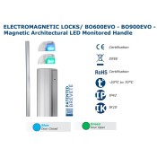 CDV (BO900EVO) Architectural handle, 3x300kg monitored magnets, 2500mm, LED indication