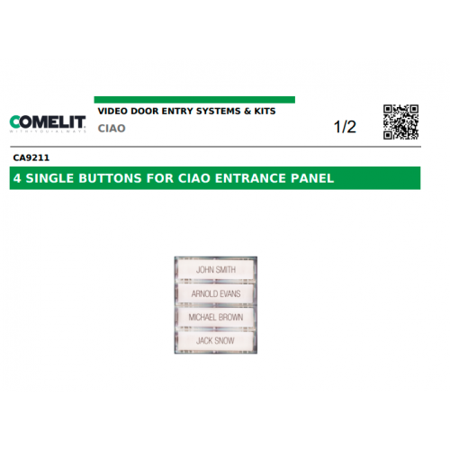 COMELIT (CA9211) 4 SINGLE BUTTONS FOR CIAO ENTRANCE PANEL