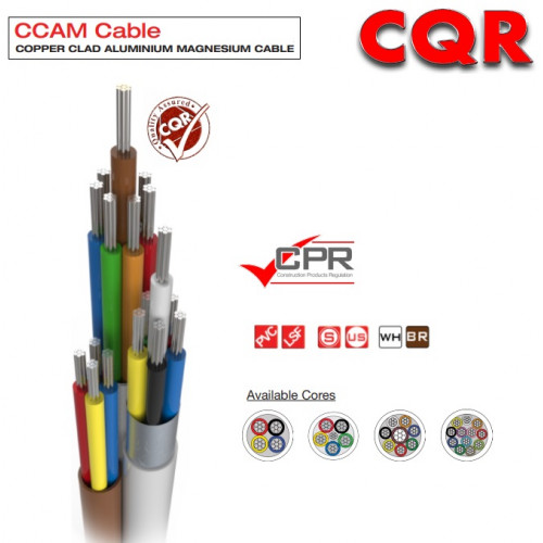CQR (CABCCAS12/WH/100M) 12 Core Screen White Type3 TinStrand CCA UK 100m Reel