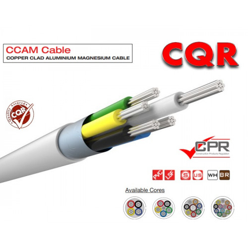 CQR (CABCCAS6/WH/100M) 6 Core Screen White Type3 TinStrand CCA UK 100m Reel