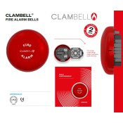 CBE6-RS-024-EN, ClamBell 24 V 6" Fire Alarm Bell - Shallow Base - Red EN54-3