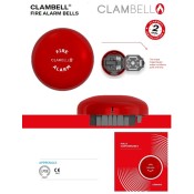 CBE6-RD-024-EN, ClamBell 24 V 6" Fire Alarm Bell - Deep Base - Red EN54-3