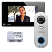 CDV-4791S-DXB, 2EASY 2-Wire 1-way video entry kit, WiFi black monitor and slimline 1-button door station