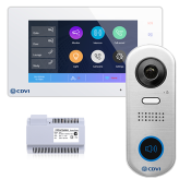 CDV-4791S-DXW, 2EASY 2-Wire 1-way video entry kit, WiFi white monitor and slimline 1-button door station