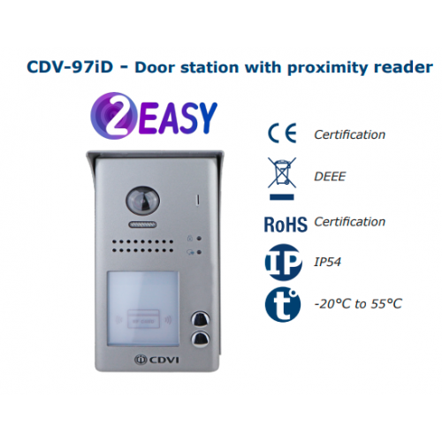 CDV (CDV-971ID) 2EASY door station, 1 button, built-in proximity reader