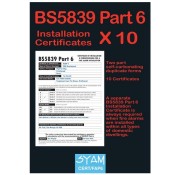 SYAM (CERT/FAP6) Installation Certificates for BS5839 Part 6, A4/10-Pack