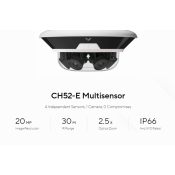 CH52-1TBE-HW, Verkada CH52-E Outdoor Multisensor Camera, 4x5MP, Zoom Lens, 1TB of Storage, Maximum 30 Days of Retention