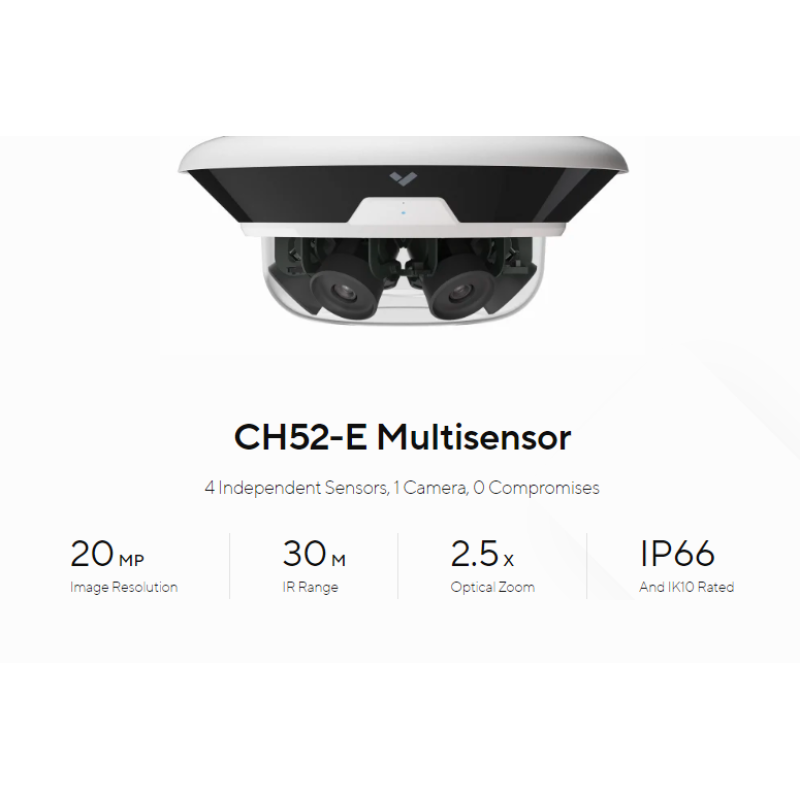 CH521TBEHW, Verkada CH52E Outdoor Multisensor Camera, 4x5MP, Zoom