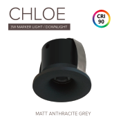 Save Light (CHLOE-BZL-GREY-3/4K) Chloe Matt Anthracite Grey with Fitting 3000K/ 4000K