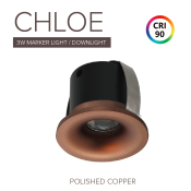 Save Light (CHLOE-BZL-PC-3/4K) Chloe Polished Copper Bezel with Fitting 3000K/ 4000K