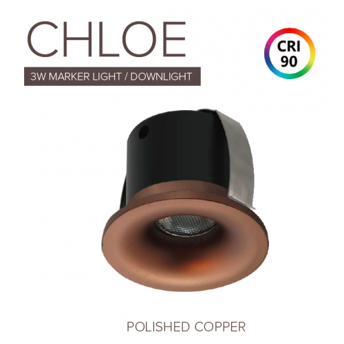 Save Light (CHLOE-BZL-PC-3/4K) Chloe Polished Copper Bezel with Fitting 3000K/ 4000K