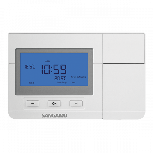 SANGAMO (CHPRSTATDP) CHOICE PLUS ROOM THERMOSTAT DIGITAL WHITE 7 DAY PROGRAMMABLE WITH FROST PROTECTION