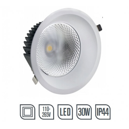 COBDLAG30W-40, COB Downlight LED Anti-Glare 30W 4000K White