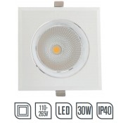 COBDLSRA30W-40, COB LED Square Rim Adjustable 30W 4000K White