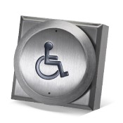 DDA900-ALU-3, 4" Button Disabled Logo Only - S/Steel Effect Housing