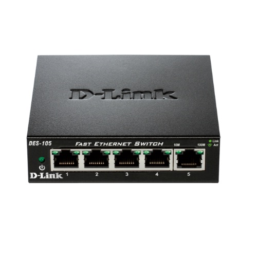 D-Link, DES-105/B, 5-Port Fast Ethernet Unmanaged Desktop Switch
