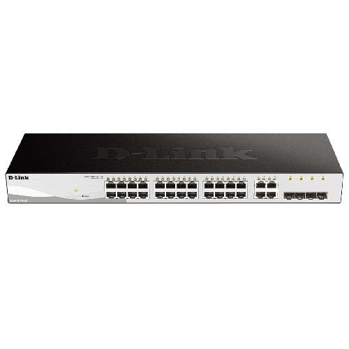 D-Link, DGS-1210-28MP,GB PoE+ Smart Managed SW + 4 SFP Ports