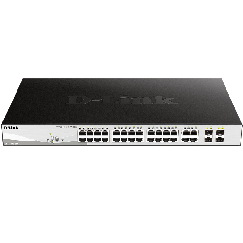 D-Link, DGS-1210-28P,28-Port GB PoE Smart Managed Switch W/ 4SFP Ports