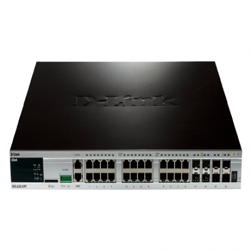 D-Link, DGS-3420-28PC, xStack 28-Port GB L2+ Stackable PoE Switch