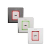 Videx, DINRTTS-EXIT, Flush Single Gang Exit Button with Relay and Bus (Silver)