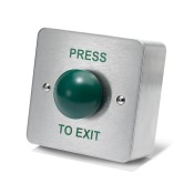 DRB044S-PTE, Brushed Stainless Steel PTE ITW green dome button - Door Release