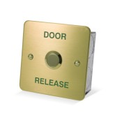 DRB002F-DR-B, Exit Button - Standard S/Steel - DOOR RELEASE - BRASS