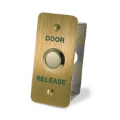 ICS, DRB002NF-B-DR, Brass Narrow Flush Exit Button - Door Release