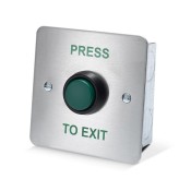ICS, DRB003F-PTE, Raised Green Flush Mount Exit Button - Press To Exit