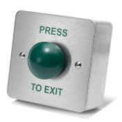 ICS, DRB004S-PTE, Exit Button - Green Dome Flush - PRESS TO EXIT - SURFACE