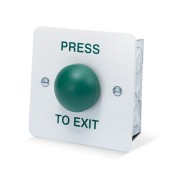 ICS, DRB007F-PTE, Green Dome with White Plate Exit Button  - Press To Exit